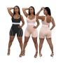 Women Sleeveless Tank Jumpsuit One-pieces O-neck High Waist Striped Bodycon Sports Rompers