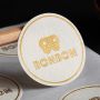 Customized special paper self-adhesive hot stamping stickers with embossed 3D rough textures for advertising logos, QR codes, trademark printing for envelopes, gift boxes, tea and wine labels, and takeaway seals.