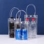 Customized logo clear plastic shopping bags with handle 