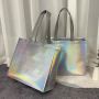 Laser single shoulder handbag women's shoe shopping bag high-end non-woven bag clothing store bag clothing packaging bag