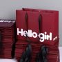 Angola red thickened women's clothing bags, tote bags, custom gift paper bags, custom logo children's clothing bags, cosmetic bags, packaging bags