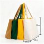 Custom Horizontal canvas bag with bottom and side embroidery and custom logo, all-cotton eco-friendly shopping bag, canvas bag, shoulder handbag