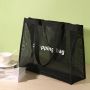 Custom Blue nylon mesh shopping bag transparent large capacity yoga fitness clothing store packaging bag 