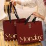 Customized clothing store handbags with printed logos for clothing packaging, high-quality bags for men's Klein blue shopping bags